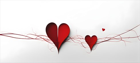 Abstract minimalist love themed wallpaper illustration, AI generated