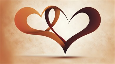 Abstract minimalist love themed wallpaper illustration, AI generated