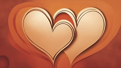 Abstract minimalist love themed wallpaper illustration, AI generated