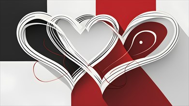 Abstract minimalist love themed wallpaper illustration, AI generated
