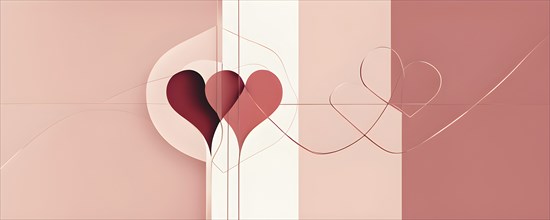 Abstract minimalist love themed wallpaper illustration, AI generated