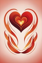 Abstract minimalist love themed wallpaper illustration, AI generated