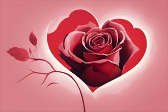 Abstract minimalist love themed wallpaper illustration, AI generated