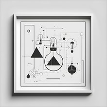 Minimalist wallpaper illustration depicting visual language for innovation, AI generated