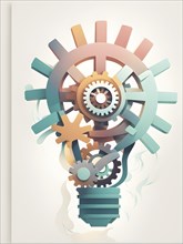 Minimalist wallpaper illustration depicting visual language for innovation, AI generated