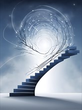 Minimalist wallpaper illustration depicting visual language for innovation, AI generated