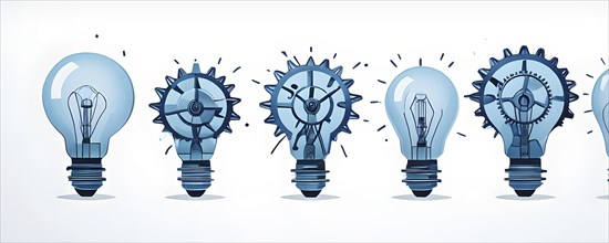 Minimalist wallpaper illustration depicting visual language for innovation, AI generated