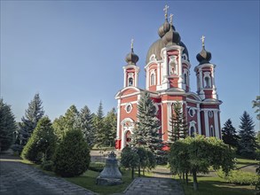 Curchi Monastery outdoor view. Christian Orthodox style church traditional for eastern Europe