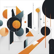 Minimalist wallpaper illustration depicting visual language for innovation, AI generated