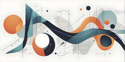 Minimalist wallpaper illustration depicting visual language for innovation, AI generated