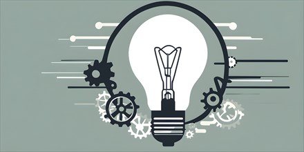 Minimalist wallpaper illustration depicting visual language for innovation, AI generated