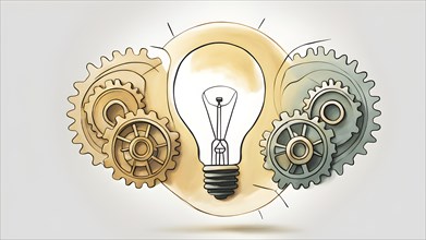 Minimalist wallpaper illustration depicting visual language for innovation, AI generated
