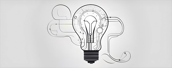 Minimalist wallpaper illustration depicting visual language for innovation, AI generated