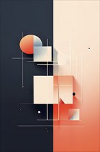 Minimalist wallpaper illustration depicting visual language for innovation, AI generated