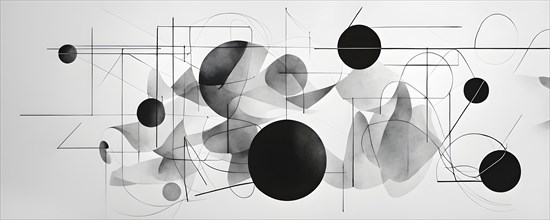 Minimalist wallpaper illustration depicting visual language for innovation, AI generated
