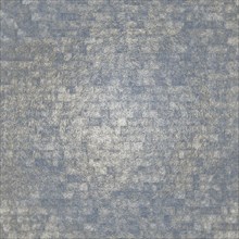 A textured abstract pattern featuring a mosaic of small squares with blue and silver metallic tones