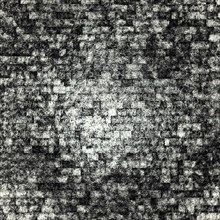 Monochrome abstract image with a complex, pixelated mosaic pattern creating a textured and