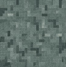 Geometric pattern of green and dark green squares forming an abstract mosaic texture