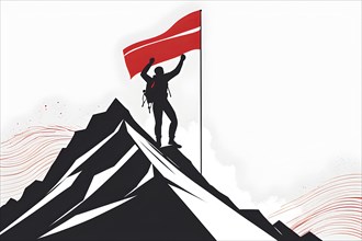 Minimalist illustration depicting visual language for success, AI generated