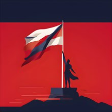 Minimalist illustration depicting visual language for success, AI generated
