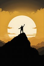 Minimalist illustration depicting visual language for success, AI generated