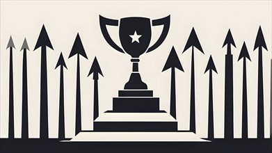 Minimalist illustration depicting visual language for success, AI generated