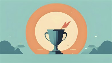 Minimalist illustration depicting visual language for success, AI generated