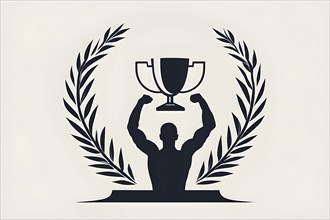 Minimalist illustration depicting visual language for success, AI generated