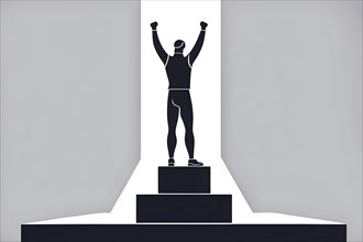 Minimalist illustration depicting visual language for success, AI generated