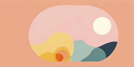 Minimalist illustration depicting visual language for mental health, AI generated