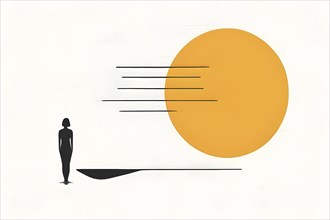 Minimalist illustration depicting visual language for mental health, AI generated