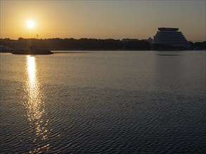 Sunrise over the sea, Hotel Olympia, Vodice, Dalmatia, Croatia, Europe