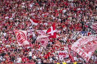 The football stadium of Rot-Weiss Essen, 3rd league, stadium at the Hafenstrasse, grandstand of the