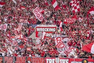 The football stadium of Rot-Weiss Essen, 3rd league, stadium at the Hafenstrasse, grandstand of the