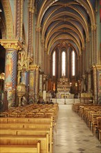 Interior view of the monastery church of Saint-Dame-du-Bon-Remède in the monastery of