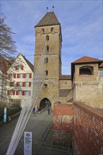 Medieval butcher's tower built in 1340 and historic town fortifications, town gate, town tower,