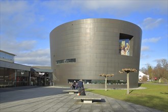 Steiff Museum with teddy bear, Giengen an der Brenz, Swabian Alb, Baden-Württemberg, Germany,