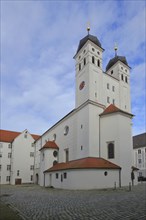 Renaissance court church at the castle, twin towers, Günzburg, Bavaria, Germany, Europe