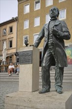 Carl Zeiss monument, sculpture, bronze, inscription, Jena, Thuringia, Germany, Europe