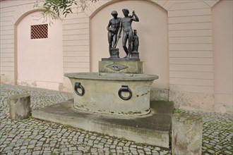 Ildefonso Fountain with antique youths, Yellow Palace, sculptures, Platz der Demokratie, Weimar,