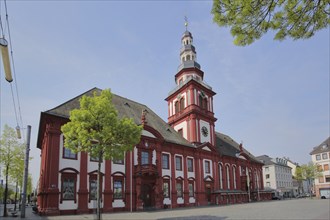 Historic Old Town Hall and Tower with St Sebastian, Market Square, Mannheim, Hesse, Germany, Europe