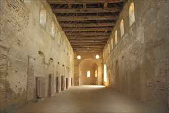 Interior of the Carolingian Einhard Basilica, Steinbach, Michelstadt, Hesse, Odenwald, Germany,