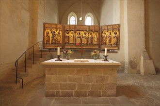 Altar of the Romanesque monastery church Drübeck, Romanesque, monastery, Drübeck, Harz, Lower