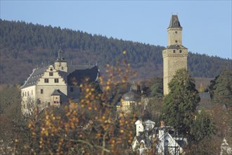 View of castle built 13th century, Kronberg, Taunus, Hesse, Germany, Europe