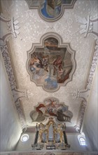 Ceiling painting and organ loft in the parish church Mariae Heimsuchung 15th century, baroqueised