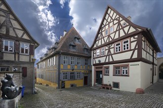 Historic houses in Mainbernheim, Lower Franconia, Bavaria, Germany, Europe