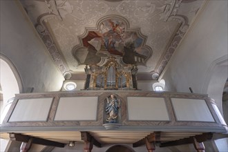 Organ loft of the parish church Mariae Heimsuchung 15th century, baroqueised in the 18th century,