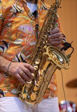 Detail shot, saxophonist Ulrich Schneider of the jazz band LoT Late on Tuesday, Stuttgart,