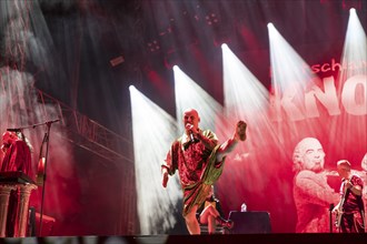 Stumpen (Gero Ivers), singer of the Berlin band Knorkator, at the Wacken Open Air in Wacken. The