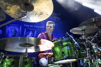 Philipp Schwab, drummer of the Berlin band Knorkator, at the Wacken Open Air in Wacken. The